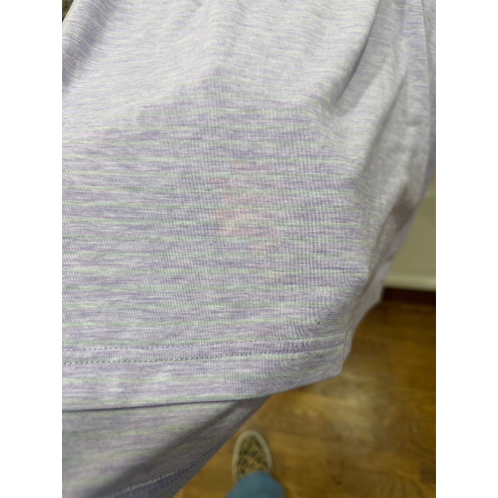 Peter Millar‎ Mens XXL Polo Shirt Lavender Green Space Dye Stripe Short Sleeve - Picture 5 of 8